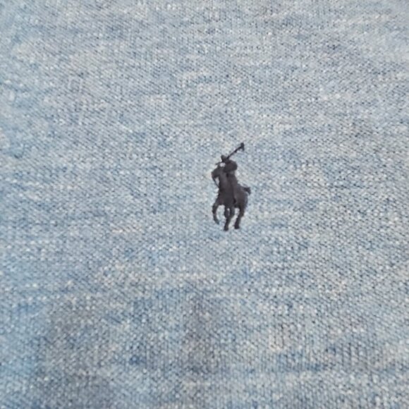 Polo by Ralph Lauren Two Button Henley Men's Size Medium Heathered Blue LS EUC - Picture 5 of 16